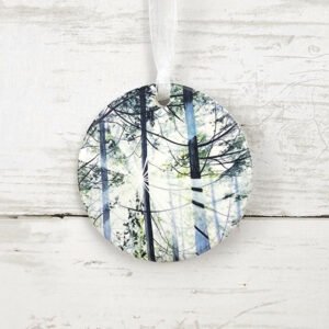 "Green Forest" 3 inch Ceramic Art Ornament
