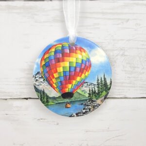 "Rainbow Balloon" 3 inch Ceramic Art Ornament