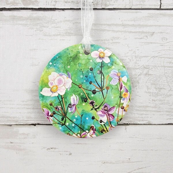 "Vibrant Wildflowers" 3 inch Ceramic Art Ornament