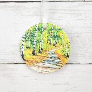 "Yellow Aspens" 3 inch Ceramic Art Ornament