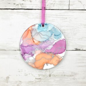 "Mt. Abstract 11" 4 inch Ceramic Disk Ornament