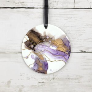 "Mt. Abstract 5" 4 inch Ceramic Disk Ornament