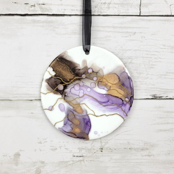 "Mt. Abstract 5" 4 inch Ceramic Disk Ornament