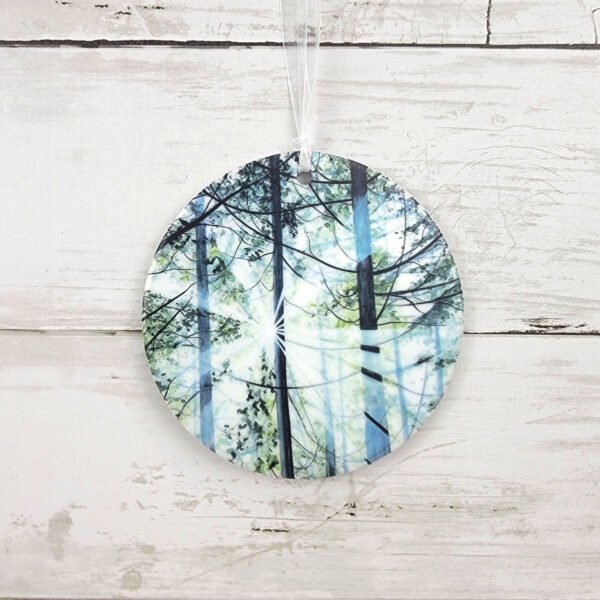 "Green Forest" 4 inch Ceramic Art Ornament