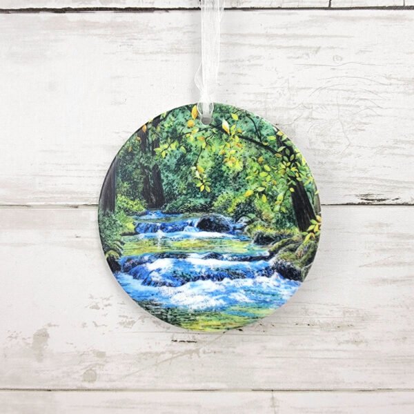 "Peaceful Creek" 4 inch Ceramic Art Ornament