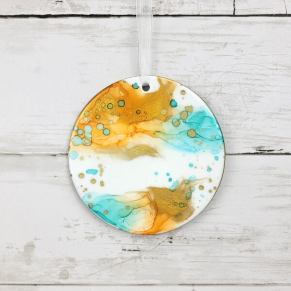 "Abstract 2" 4 inch Ceramic Disk Ornament