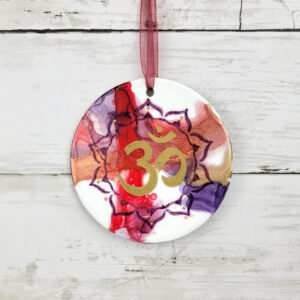 "Yoga 2" 4 inch Ceramic Disk Ornament