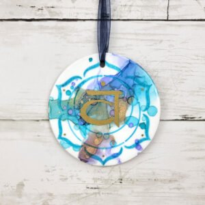 "Yoga 3" 4 inch Ceramic Disk Ornament