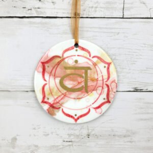 "Yoga 4" 4 inch Ceramic Disk Ornament