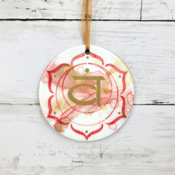 "Yoga 4" 4 inch Ceramic Disk Ornament