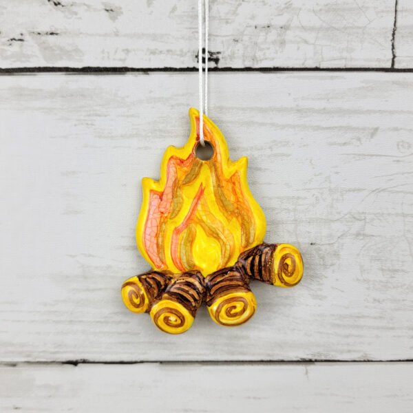 "Campfire 1" Hand Formed Ceramic Ornament