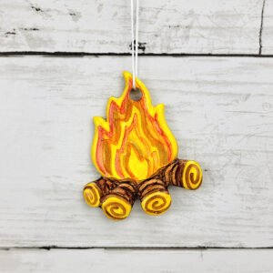 "Campfire 2" Hand Formed Ceramic Ornament