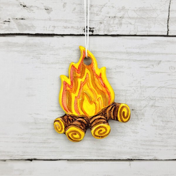"Campfire 2" Hand Formed Ceramic Ornament