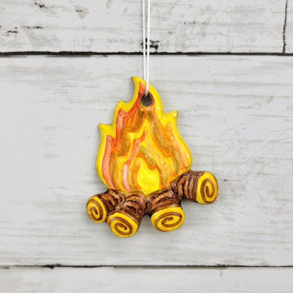 "Campfire 3" Hand Formed Ceramic Ornament
