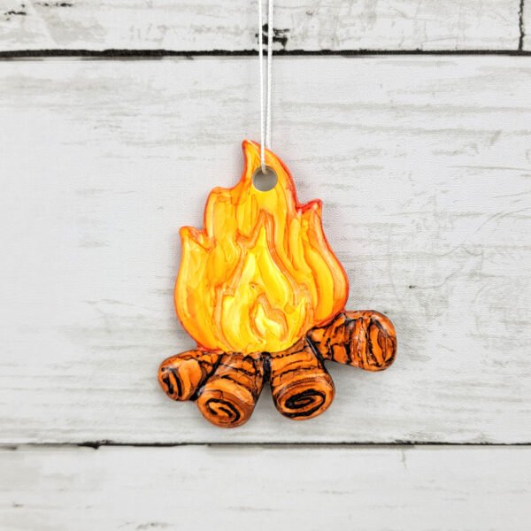 "Campfire 4" Hand Formed Ceramic Ornament