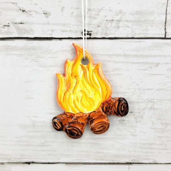 "Campfire 5" Hand Formed Ceramic Ornament