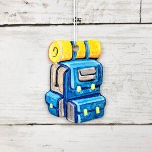"Hiking Backpack 1" Hand Formed Ceramic Ornament