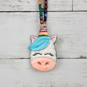"Blue Unicorn 5" Hand Formed Ceramic Ornament