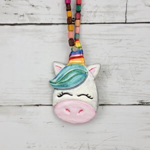 "Green Unicorn 1" Hand Formed Ceramic Ornament