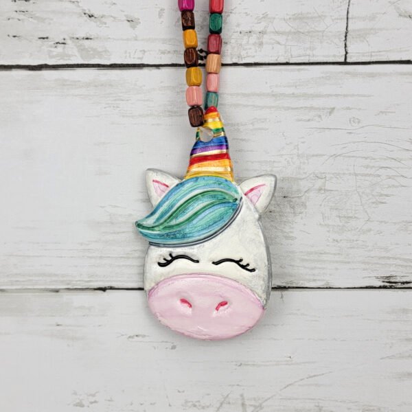 "Green Unicorn 1" Hand Formed Ceramic Ornament