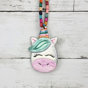 "Green Unicorn 2" Hand Formed Ceramic Ornament