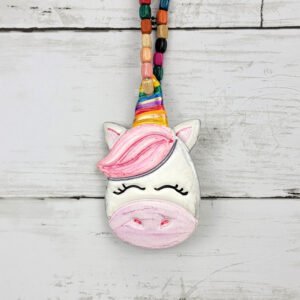 "Pink Unicorn 1" Hand Formed Ceramic Ornament