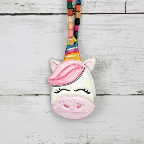 "Pink Unicorn 1" Hand Formed Ceramic Ornament