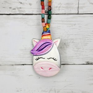 "Purple Unicorn 2" Hand Formed Ceramic Ornament