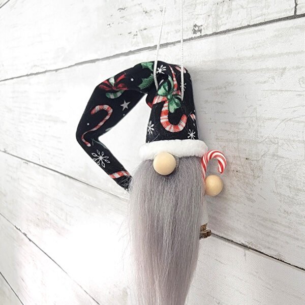"Candy Cane 1" Gnome Ornament - Image 2