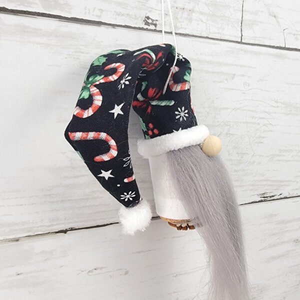 "Candy Cane 1" Gnome Ornament - Image 3