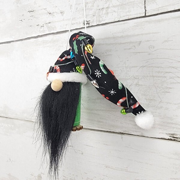 "Candy Cane 4" Gnome Ornament - Image 2