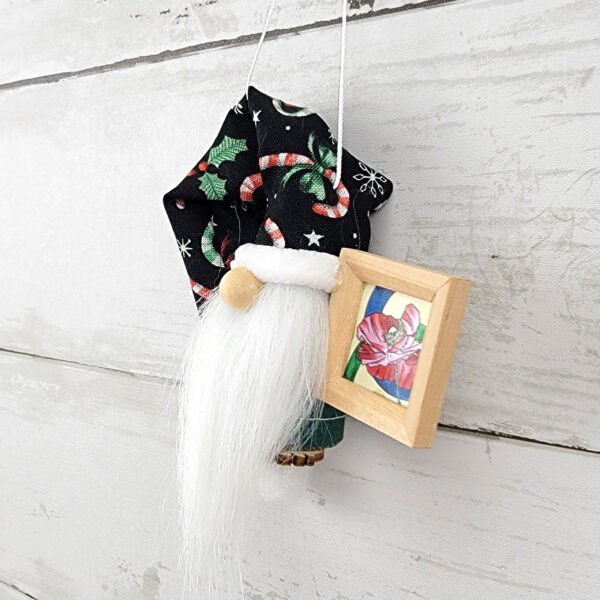 "Candy Cane 5" Gnome Ornament - Image 2