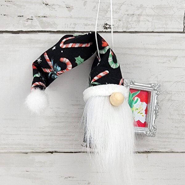 "Candy Cane 6" Gnome Ornament - Image 2