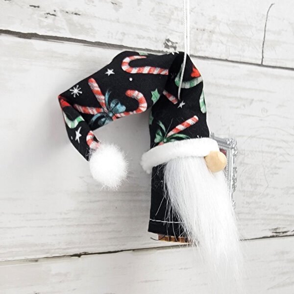 "Candy Cane 6" Gnome Ornament - Image 3