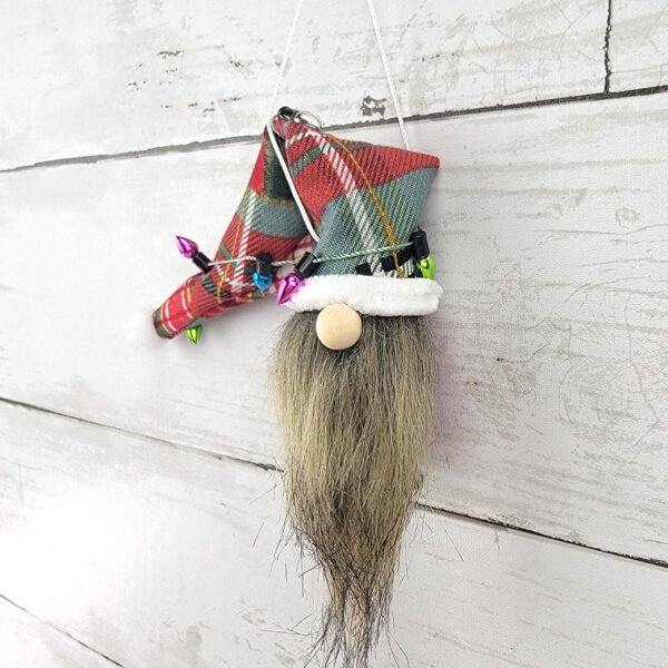 "Plaid 1" Gnome Ornament - Image 2