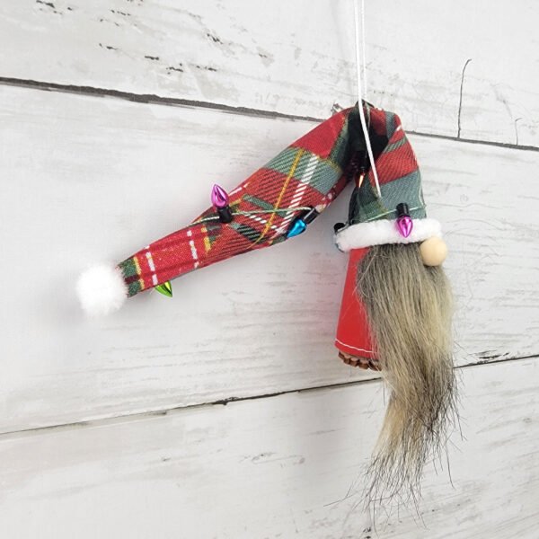 "Plaid 1" Gnome Ornament - Image 3