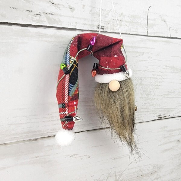 "Plaid 2" Gnome Ornament - Image 3