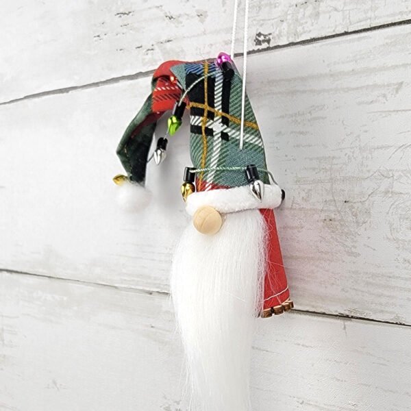 "Plaid 3" Gnome Ornament - Image 2