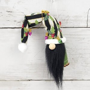 "Striped Holly 1" Gnome Ornament