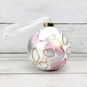 "Pink 3" Lg Bauble Ceramic Ornament