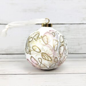 "Pink 4" Lg Bauble Ceramic Ornament