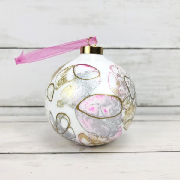 "Pink 1" Lg Bauble Ceramic Ornament