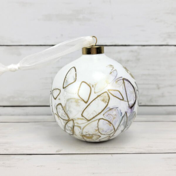"Purple 1" Lg Bauble Ceramic Ornament