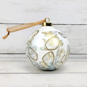 "Aqua 3" Lg Bauble Ceramic Ornament