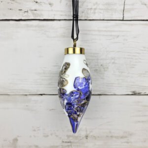 "Purple & Black 2" Sm Teardrop Ceramic Ornament