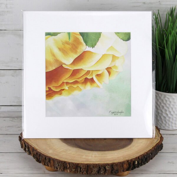 "Golden Bloom" Rose Print