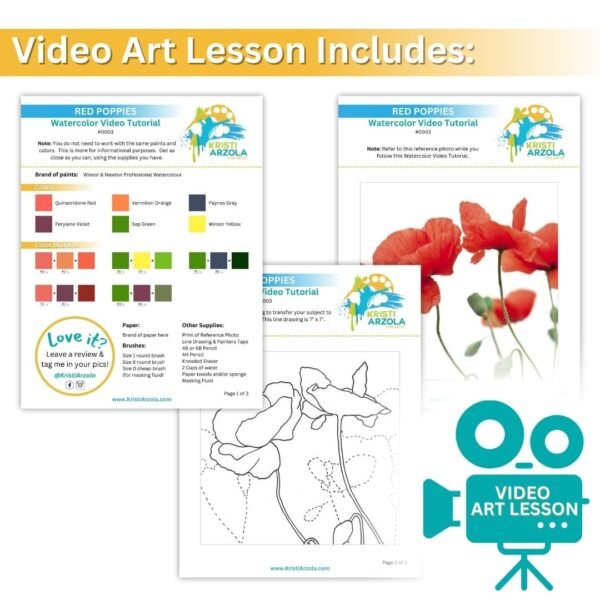 Red Poppies Video Art Lesson - Image 3