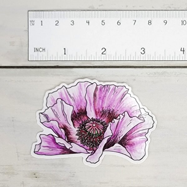 "Pink Poppy" 3 inch Vinyl Sticker - Image 2