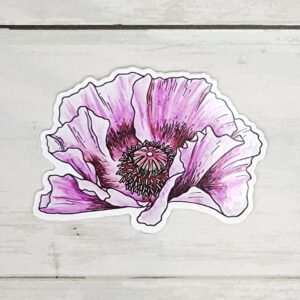 "Pink Poppy" 3 inch Vinyl Sticker