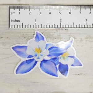 "Blue Columbines" 3 inch Vinyl Sticker